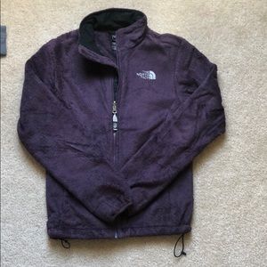 North Face Purple Fuzzy Full-Zip Sweatshirt